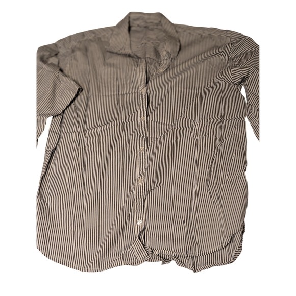 Gloria Vanderbilt Tops - Gloria Vanderbilt Amanda Shirt Womens Large Blue White Striped Button Down Cottn